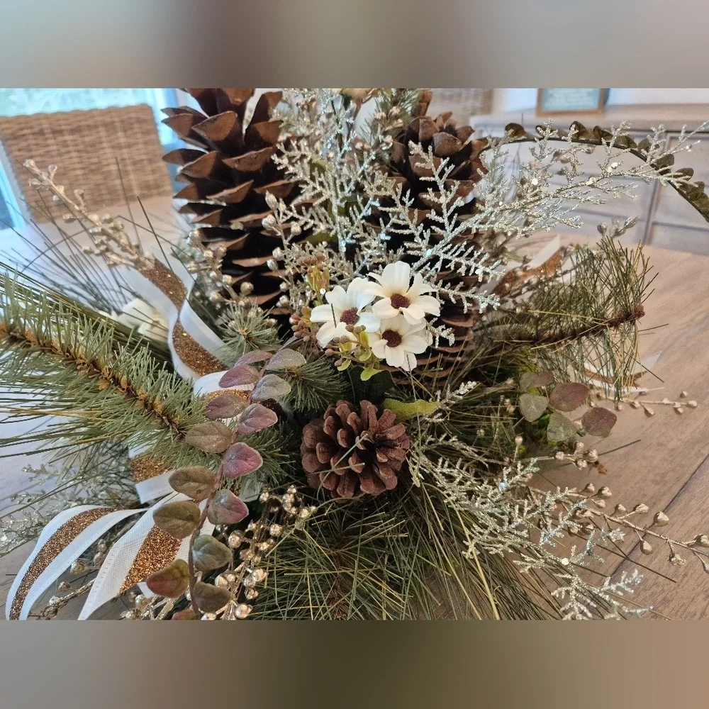 Stunning One Of A Kind Fall/Winter Custom Made Floral Centerpiece New